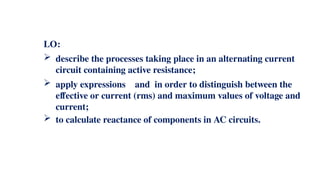 Understanding Active Resistance and Reactance in AC Circuits: Theory ...