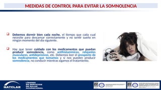 Medidas de Control para Fatiga y Somnolencia en el Trabajo y Conducción ...
