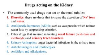Comprehensive Overview of Renal System Pharmacology and Diuretics | PPTX