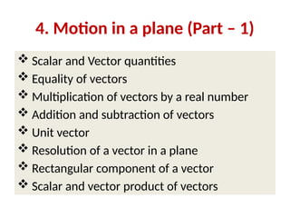 Comprehensive Guide to Motion in a Plane: Vectors and Scalars Explained ...