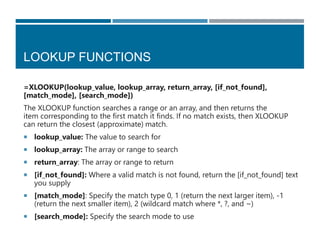 4. MS Excel Functions Model in Data Analytics | PDF