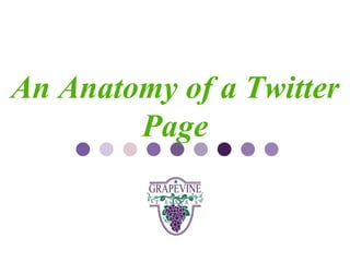 GRAPEVINE CHAMBER OF COMMERCE
               Presents:

An Anatomy of a Twitter
S oc i al M di a 1 01
            e
          Page
 