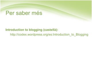 Estructura Escrits (posts): Títol. 