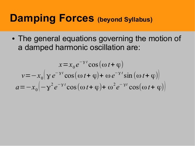 4.2 damped harmonic motion