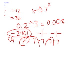 Examples 12 1 62 (0 .2) 3 -74 (- 8) 5 