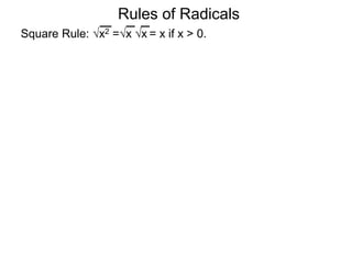 Square Rule Formula 4 2 rules of radicals | PPTX