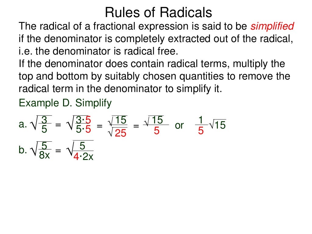 4 2 rules of radicals
