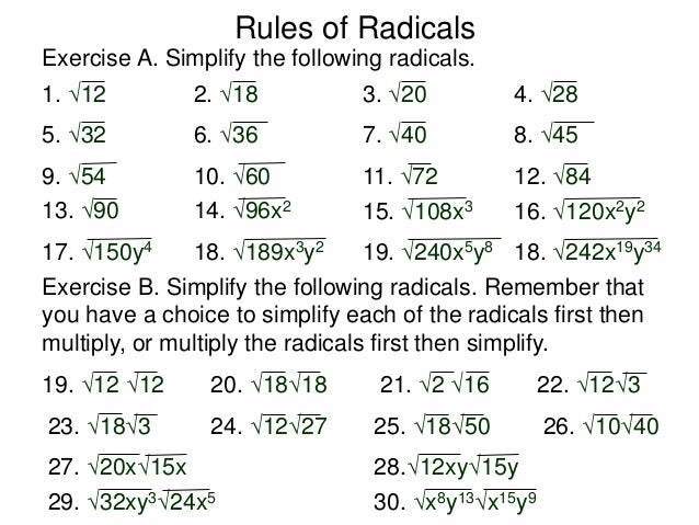 4 2 rules of radicals