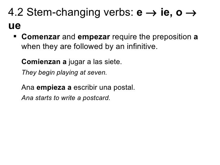 4 2 Stem Changing Verbs E To Ie O To Ue