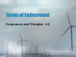 Terms of Endearment Congruence and Triangles:  4.2 