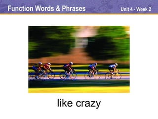 Function Words & Phrases    Unit 4 Week 2
                                 ●




               like crazy
 