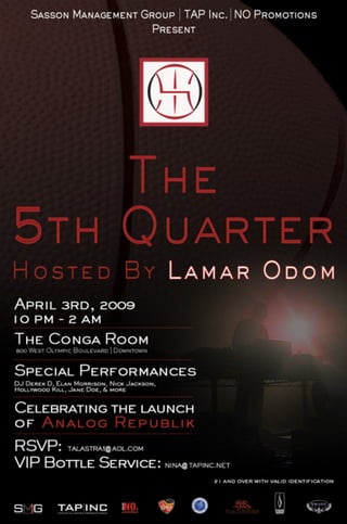 Flyer for the event "The 5th Quarter"