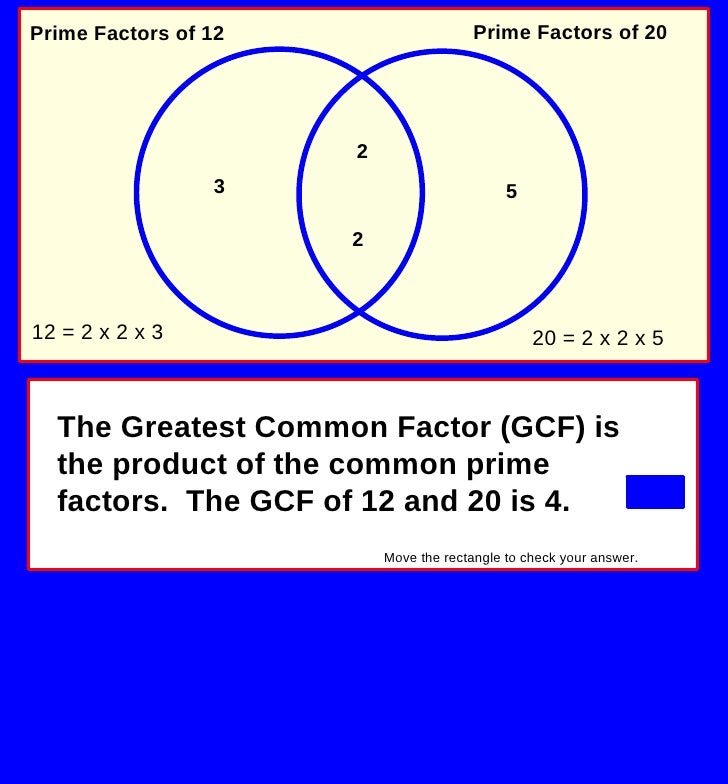 What Is The Gcf Of 12 And 20 Greatest Common Factor