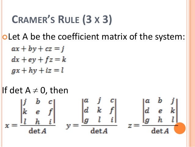4 3 determinants and cramers rule cramers rule