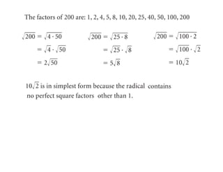 4.3 simplify radicals