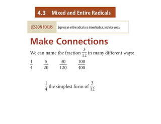 4.3 simplify radicals