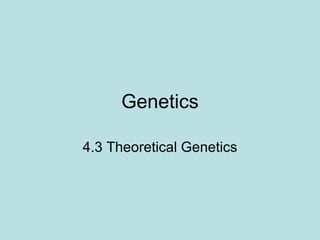 Genetics 4.3 Theoretical Genetics 