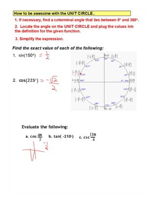 4 3 unit circle | PDF