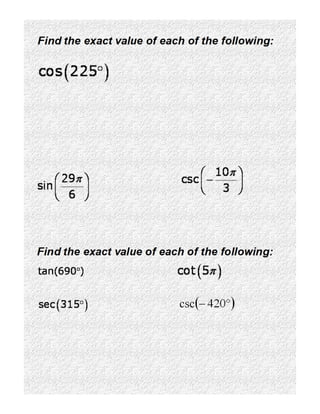 4 3 unit circle | PDF