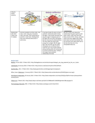 4.4.2 mollusks comparison and fact sheet | PDF