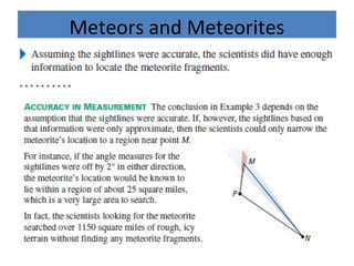 Meteors and Meteorites