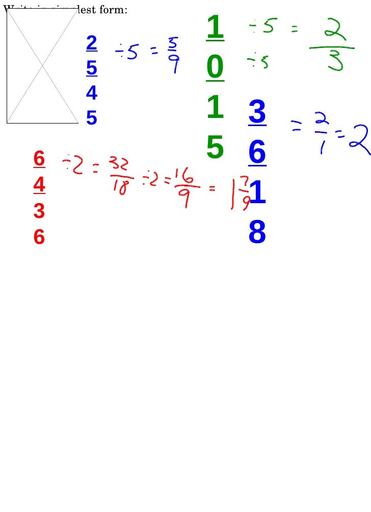 simplifying fractions 10 15 in simplest form