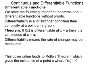 4.5 continuous functions and differentiable functions | PPTX