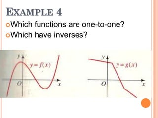 EXAMPLE 4
Which

functions are one-to-one?
Which have inverses?

 