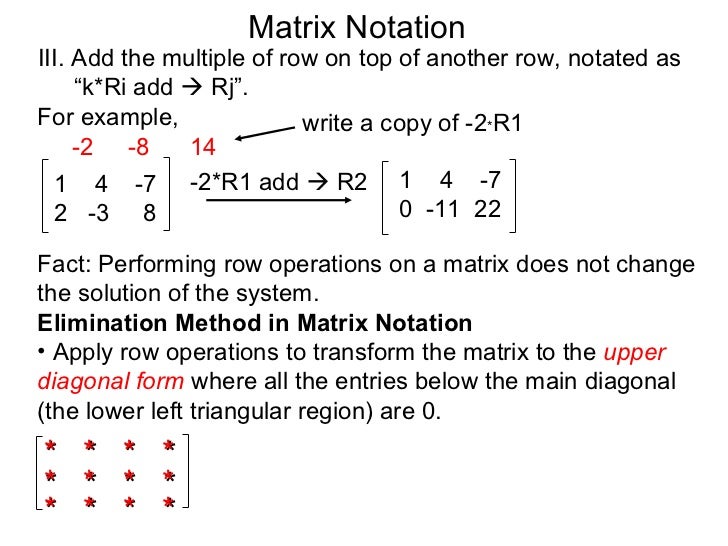 4.5 matrix notation