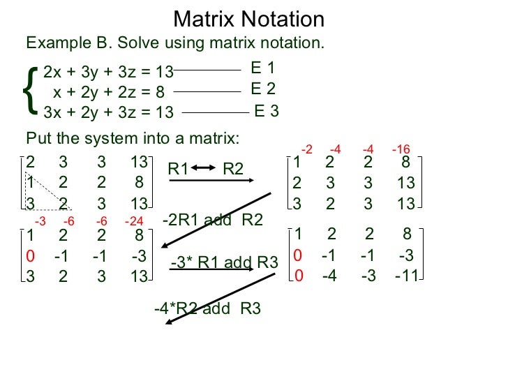 4.5 matrix notation