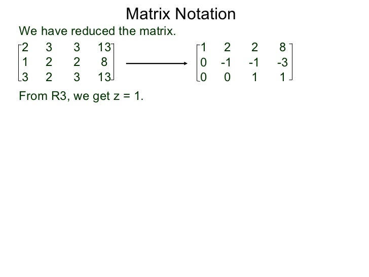 4.5 matrix notation