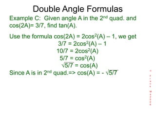 t4 sum and double half-angle formulas | PPTX