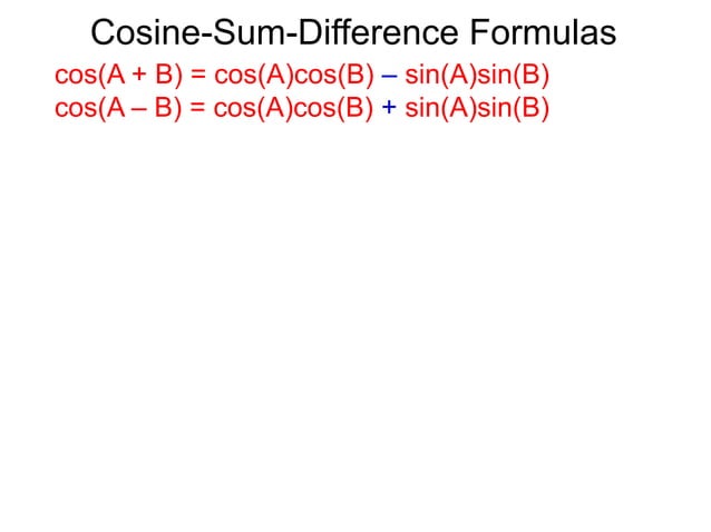 t4 sum and double half-angle formulas | PPTX