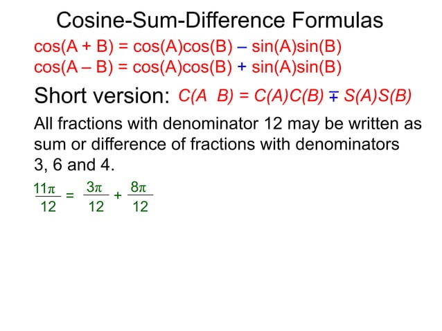 t4 sum and double half-angle formulas | PPTX