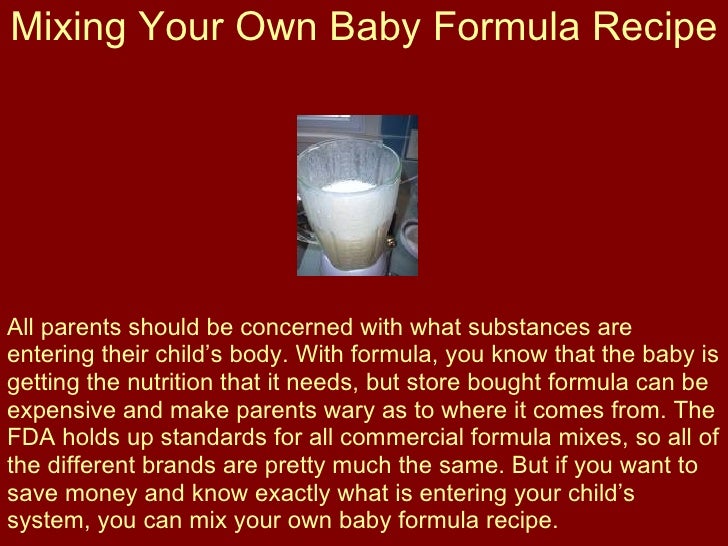 Mixing Your Own Baby Formula Recipe