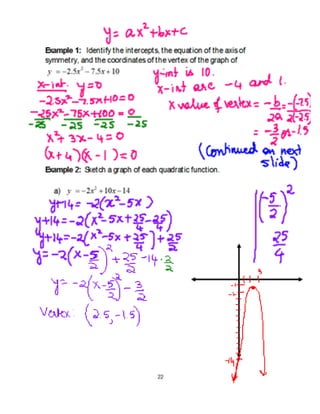 4.6 analyzing the quadratics 24th sept