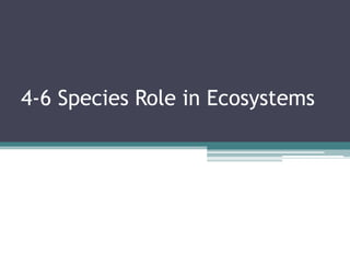 4-6 Species Role in Ecosystems
 