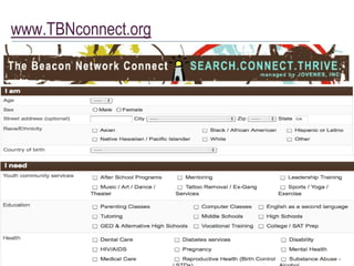 www.TBNconnect.org




             © 2010 Jovenes, Inc. – Confidential & Proprietary   Page Page 9
                                                                      9
                                                                   Page 9
 
