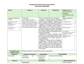 planeacion para cuarto grado de primaria | DOCX