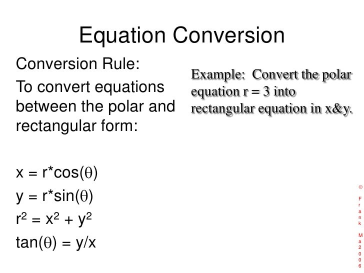 t7 polar equations and graphs converting to rectangular form