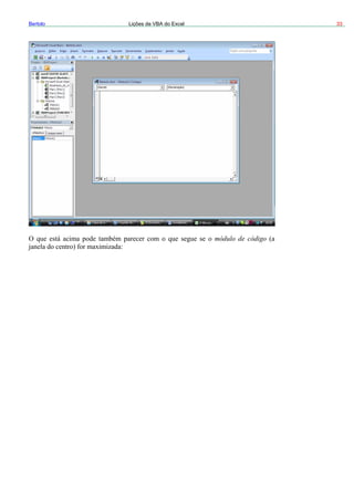 33Bertolo Lições de VBA do Excel
módulo de código
 