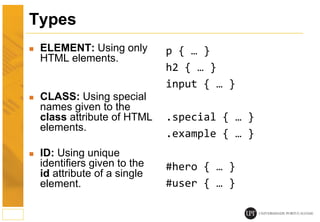 CSS Fundamentals: selectors and Properties | PPTX