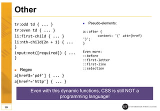 CSS Fundamentals: selectors and Properties | PPTX