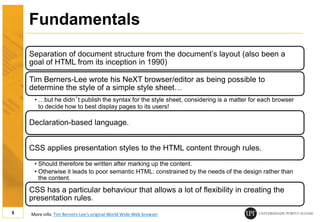 CSS Fundamentals: selectors and Properties | PPTX | Web Design and HTML ...