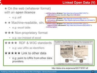 Publishing Linked Open Data onthe Web & the Role of Ontologies – Clermont-Ferrand2018
Linked Open Data (V)
35
★ On the web...