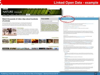 Publishing Linked Open Data onthe Web & the Role of Ontologies – Clermont-Ferrand2018
Linked Open Data - example
57
 