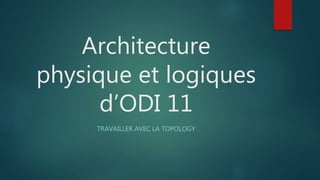 Architecture
physique et logiques
d’ODI 11
TRAVAILLER AVEC LA TOPOLOGY
 