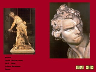 Bernini. David, (detalle cara). 1619 - 1624. Galería Borghese, Roma. 