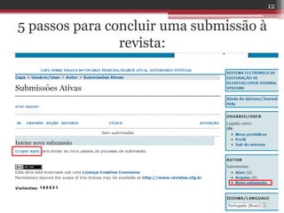 5 passos para concluir uma submissão à
revista:
12
 