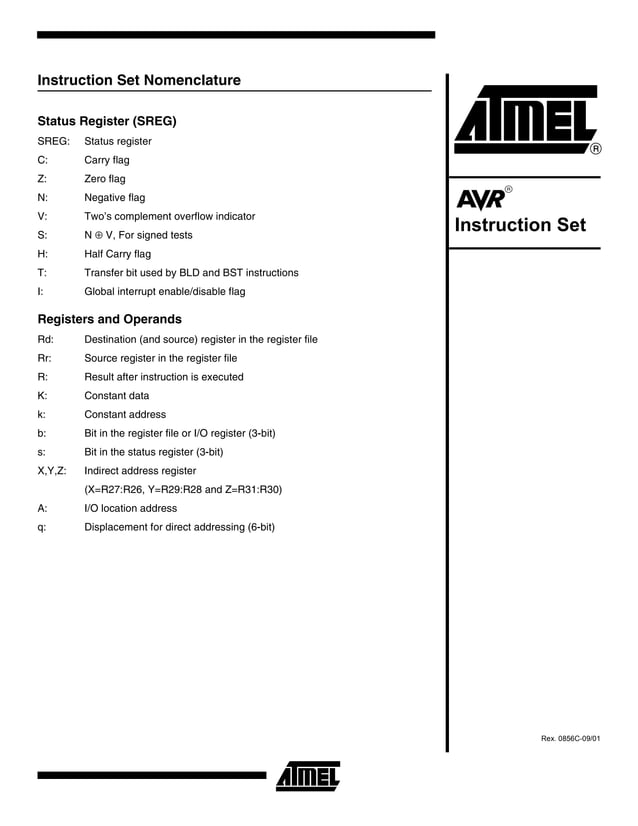 AVR or ATmega32 Addressing modes and Instruction set description .pdf